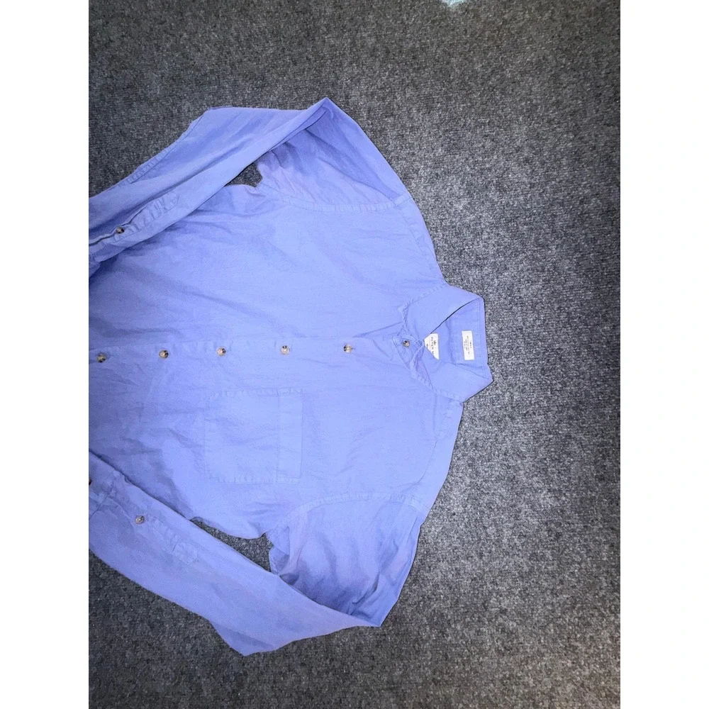 Peter Millar Mountainside Men Small Blue Cotton Silk Blend Button Down Shirt
